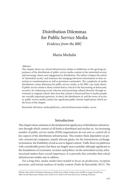 Distribution Dilemmas for Public Service Media Evidence from the BBC