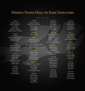 Middle States Hall of Fame Inductees 
