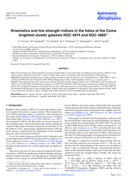 Kinematics and Line Strength Indices in the Halos of the Coma Brightest Cluster Galaxies NGC 4874 and NGC 4889