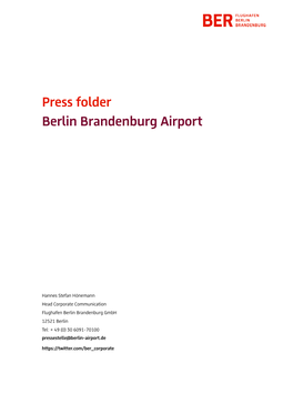 Press Folder Berlin Brandenburg Airport
