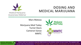 Medical Cannabis Today- Finding Your Dose