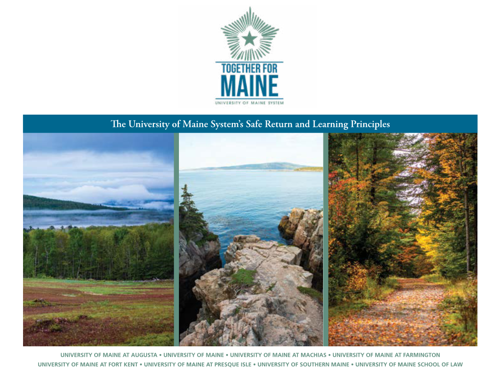 The University of Maine System's Safe Return and Learning Principles