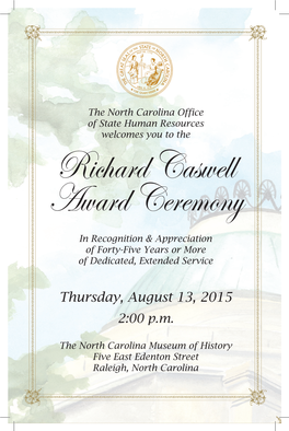 Richard Caswell Award Ceremony