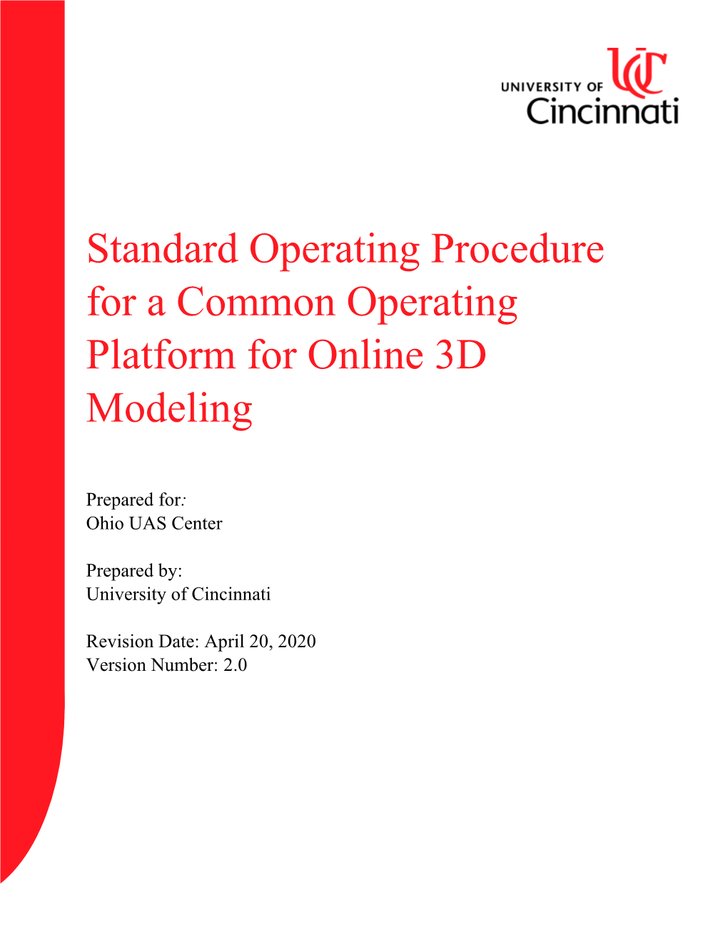 Standard Operating Procedure for a Common Operating Platform for Online 3D Modeling
