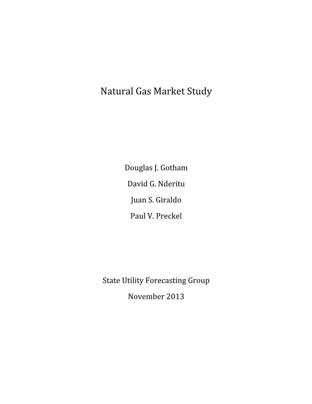 Natural Gas Market Study