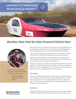Solar Vehicle Case Study