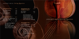 J E R E M Y B E C K String Quartets