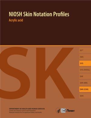 NIOSH Skin Notation Profiles Acrylic Acid