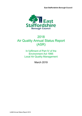 Annual Status Report 2018 East Staffordshire Borough Council