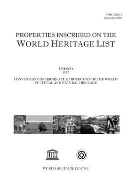 Properties Inscribed on the World Heritage List