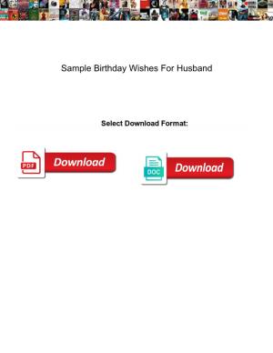 Sample Birthday Wishes for Husband