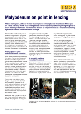 Molybdenum on Point in Fencing