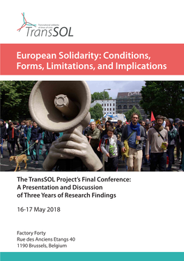 European Solidarity: Conditions, Forms, Limitations, and Implications