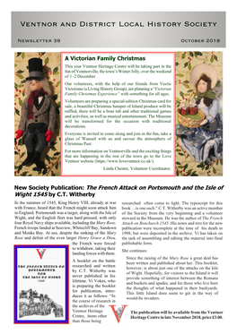 Ventnor and District Local History Society Newsletter 38, October 2018 1 Ventnor and District Local History Society