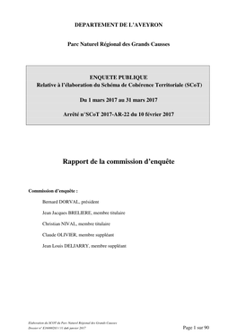 Rapport De La Commission D'enquête