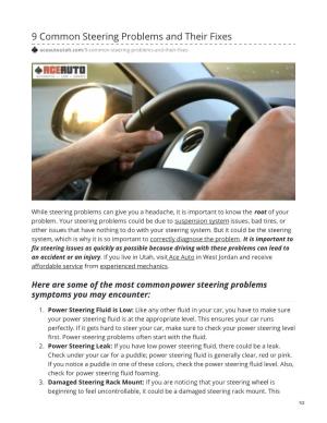 9 Common Steering Problems and Their Fixes