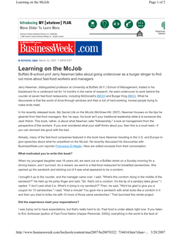 Learning on the Mcjob Page 1 of 2