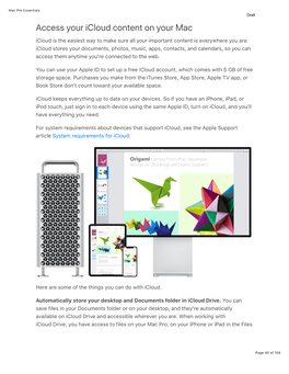 Mac Pro Essentials Draft Access Your Icloud Content on Your Mac