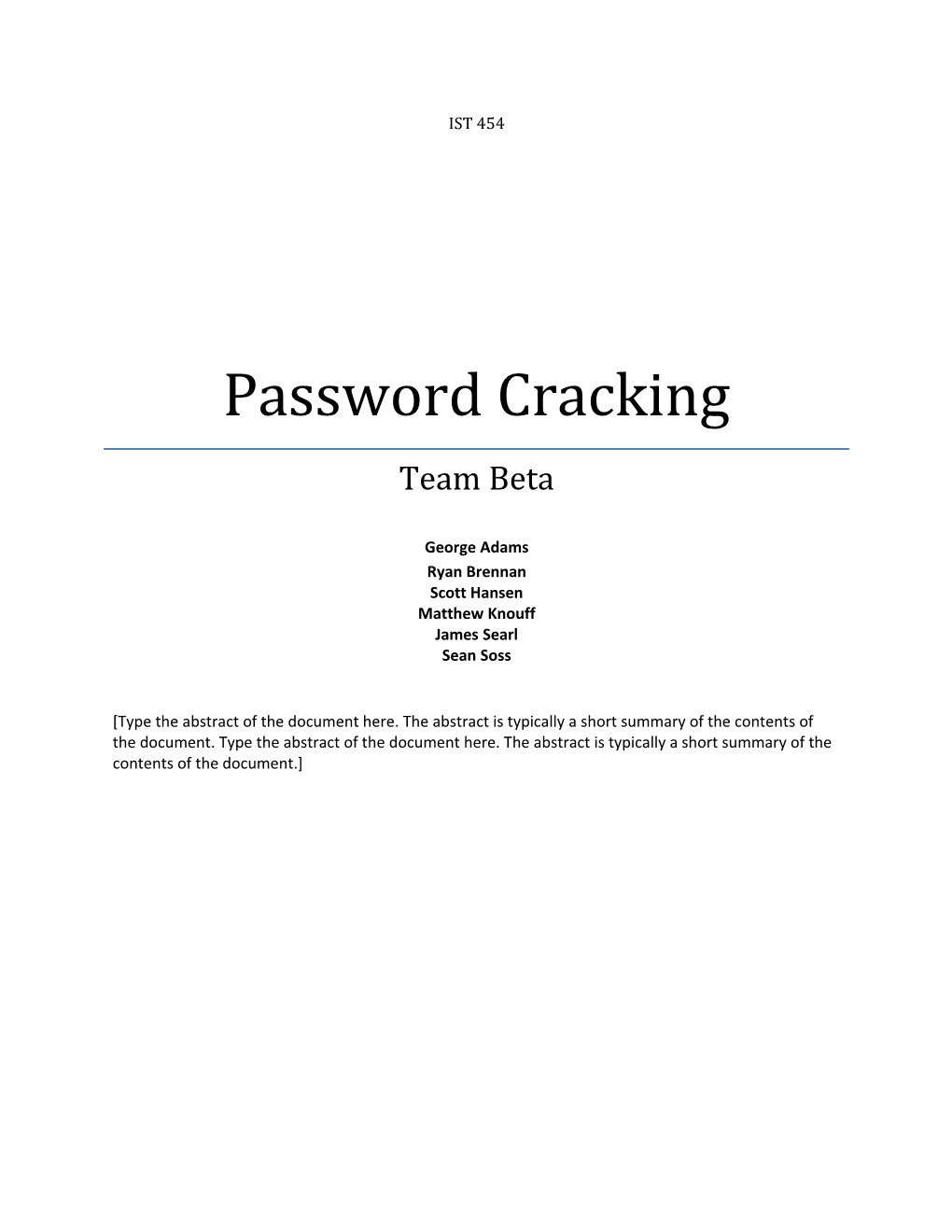 Password Cracking