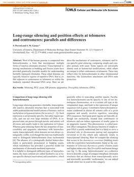 Long-Range Silencing and Position Effects at Telomeres and Centromeres: Parallels and Differences