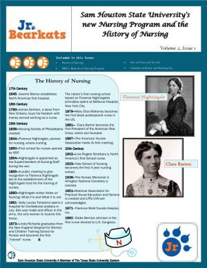 Sam Houston State University's New Nursing Program and the History of Nursing