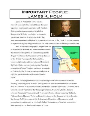 Important People: James K. Polk