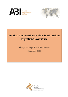 Political Contestations Within South African Migration Governance
