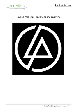 Linking Park Quiz: Questions and Answers