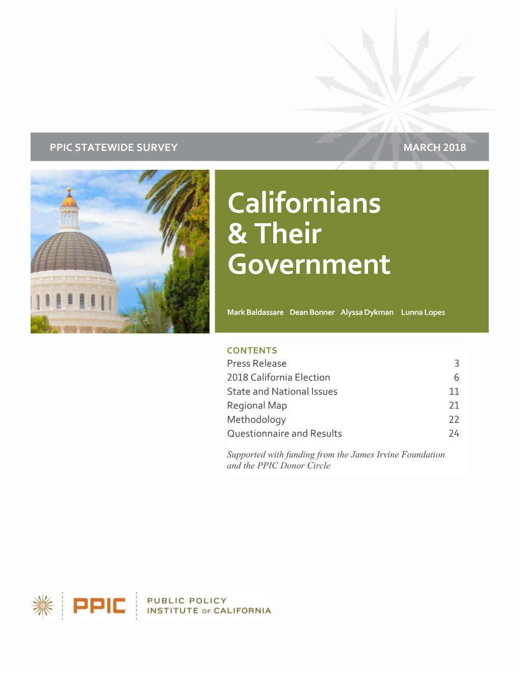 PPIC Statewide Survey: Californians and Their Government. March 2018