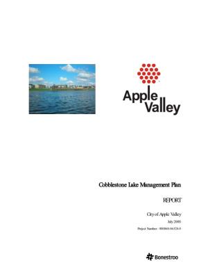 Cobblestone Lake Management Plan REPORT