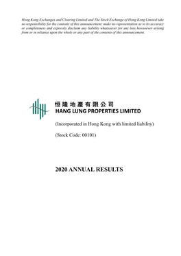 Hang Lung Properties Limited 2020 Annual Results