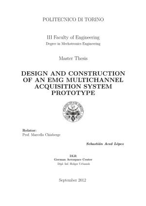 Design and Construction of an Emg Multichannel Acquisition System Prototype