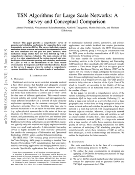 TSN Algorithms for Large Scale Networks: a Survey And