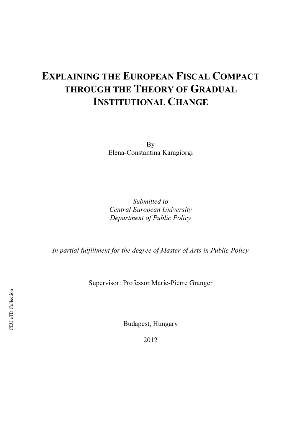 Explaining the European Fiscal Compact Through