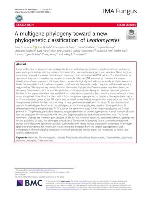A Multigene Phylogeny Toward a New Phylogenetic Classification of Leotiomycetes Peter R