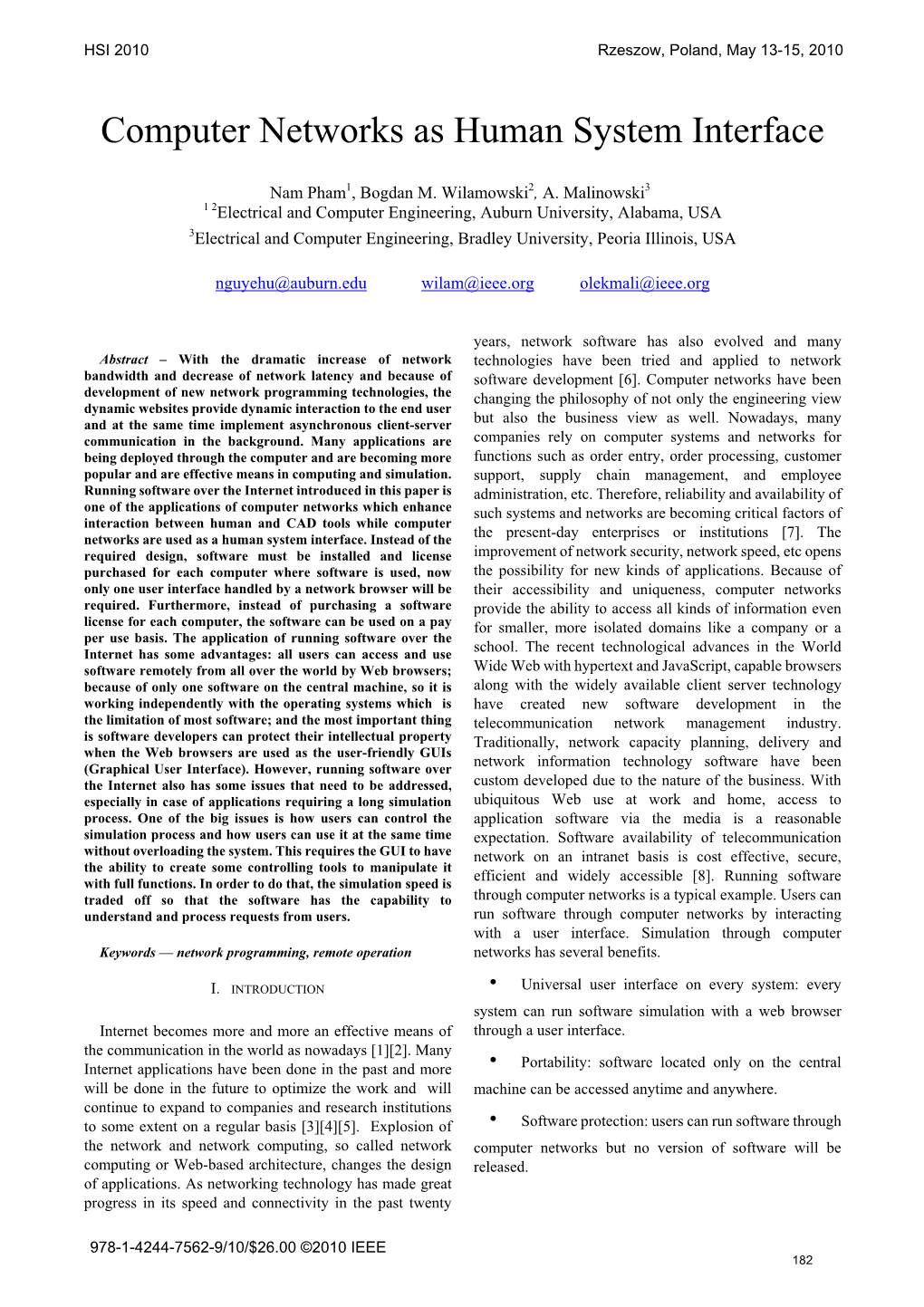 Computer Networks As Human System Interface