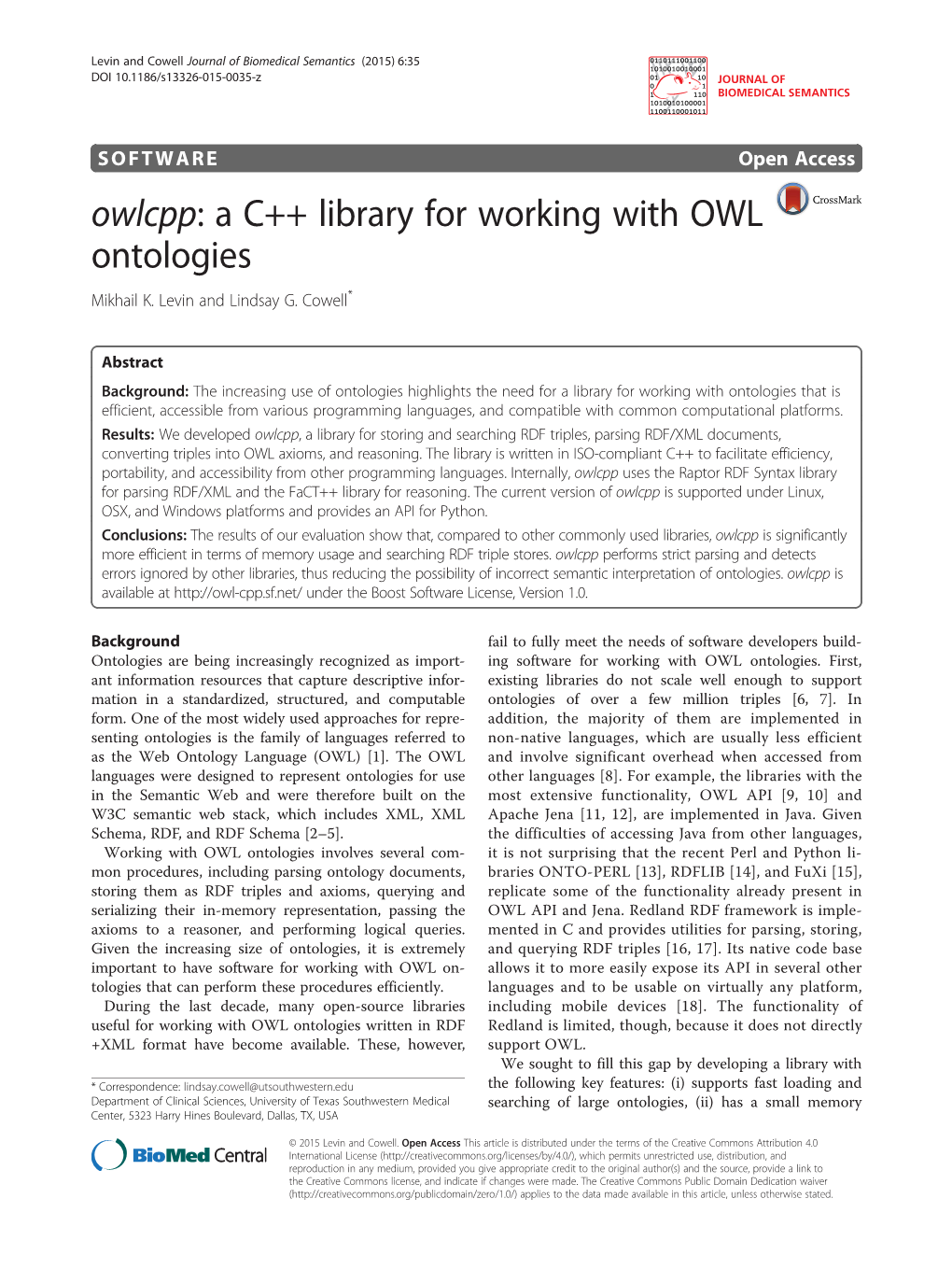 Owlcpp: a C++ Library for Working with OWL Ontologies Mikhail K