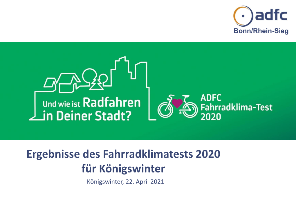 Ergebnisse Des Fahrradklimatests 2020 Für Königswinter Königswinter, 22