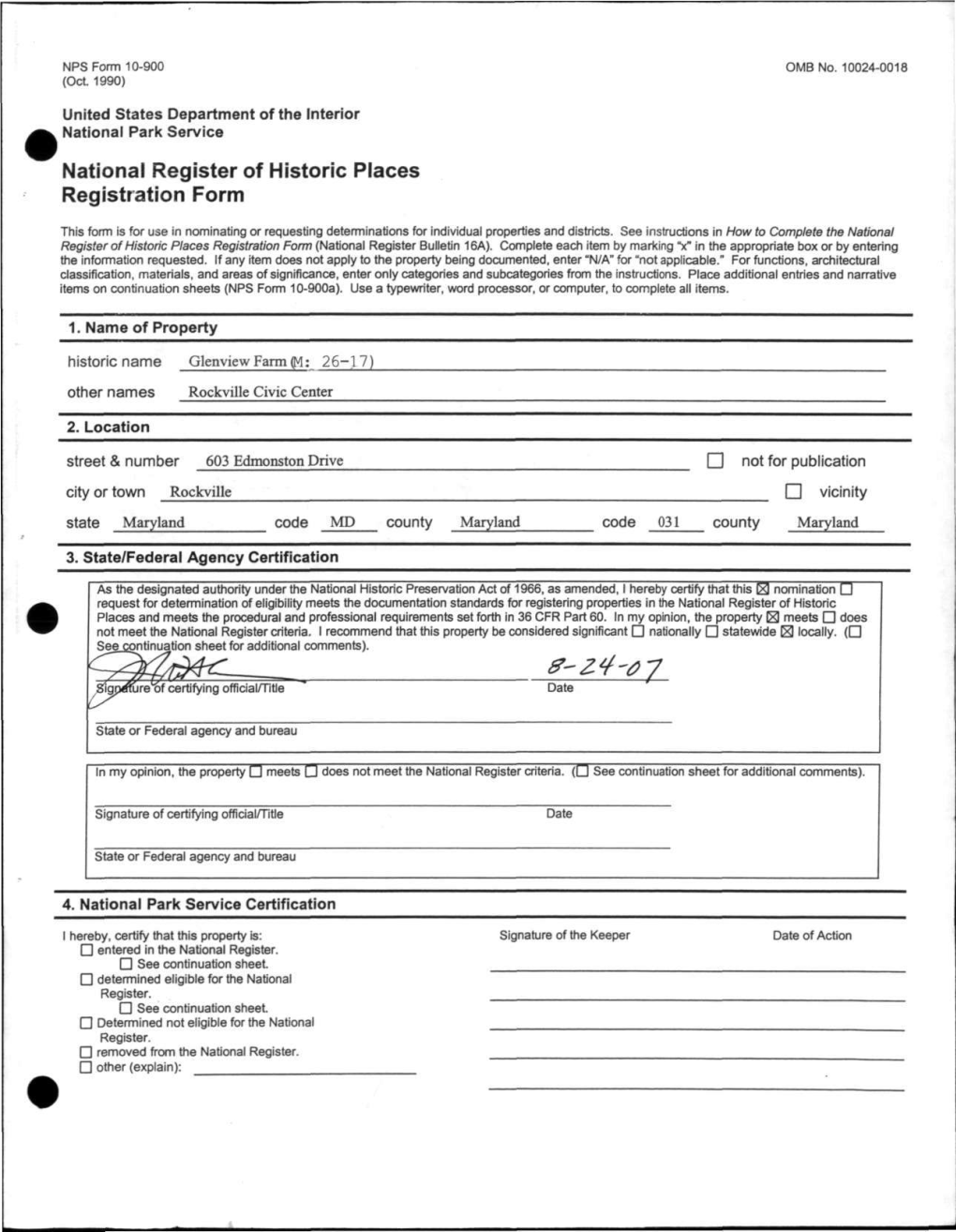 National Register of Historic Places Registration Form