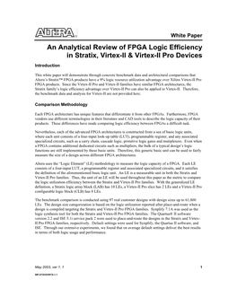 Logic Efficiency in Stratix, Virtex-II & Virtex-II Pro Devices.Pdf