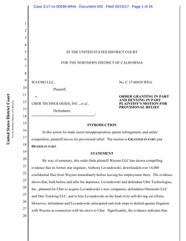 Case 3:17-Cv-00939-WHA Document 433 Filed 05/15/17 Page 1 of 26