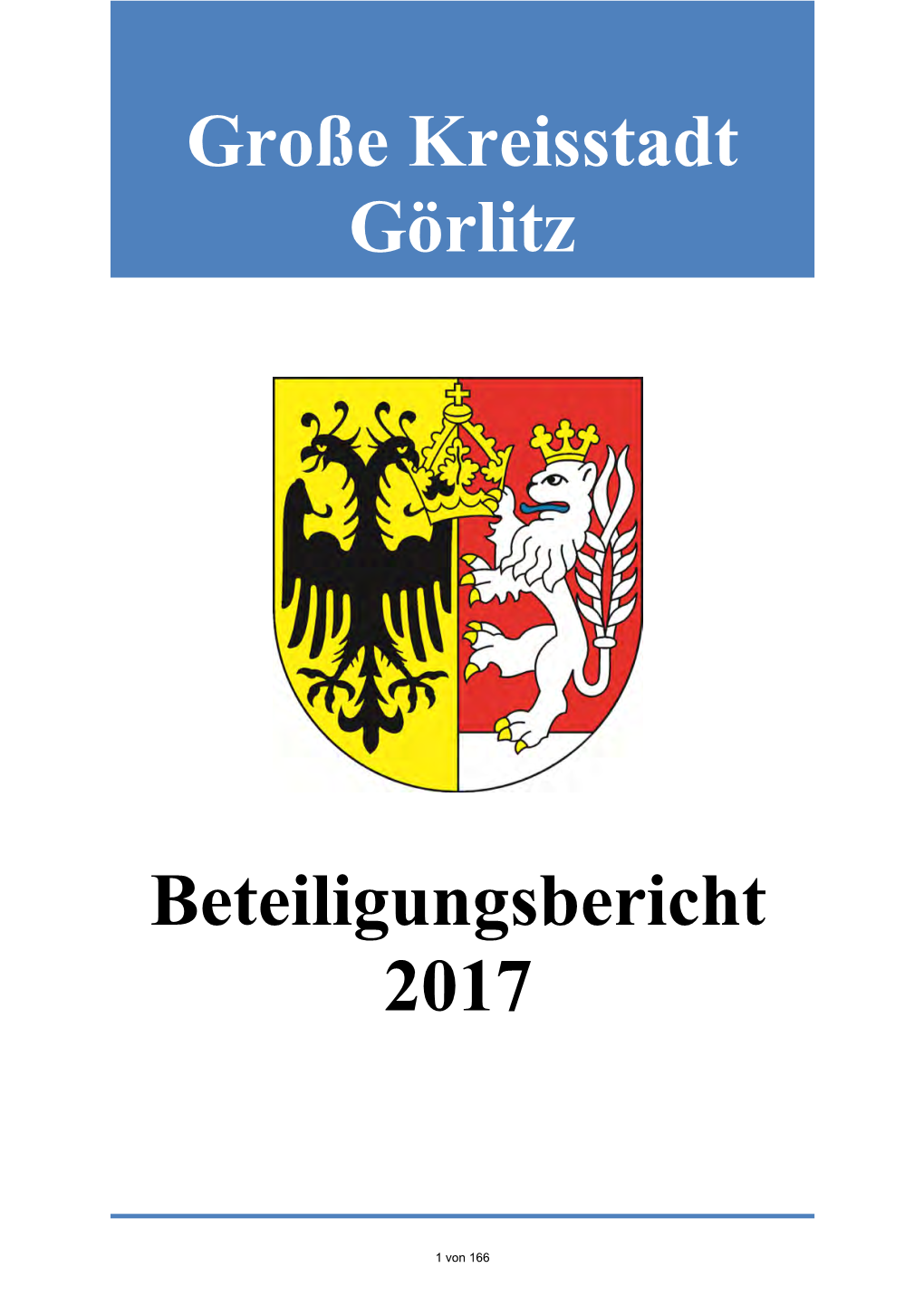 Beteiligungsbericht 2017 Große Kreisstadt Görlitz