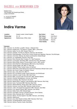 Indira Varma Ruth Crafer