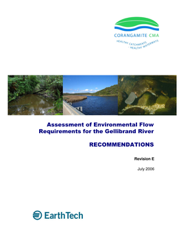 Assessment of Environmental Flow Requirements for the Gellibrand River