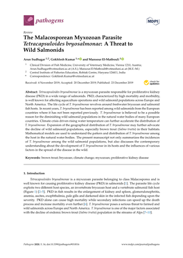 The Malacosporean Myxozoan Parasite Tetracapsuloides Bryosalmonae: a Threat to Wild Salmonids