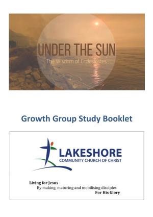 Growth Group Study Booklet