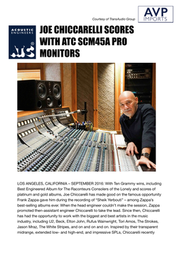 Joe Chiccarelli Scores with Atc Scm45a Pro Monitors