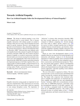 Towards Artificial Empathy