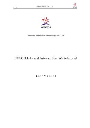 INTECH Infrared Interactive Whiteboard User Manual