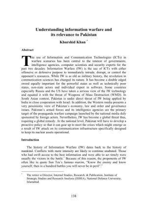 Understanding Information Warfare and Its Relevance to Pakistan